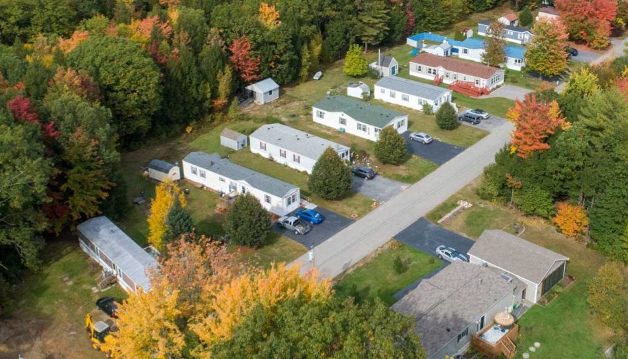 Shot from above of manufactured home park